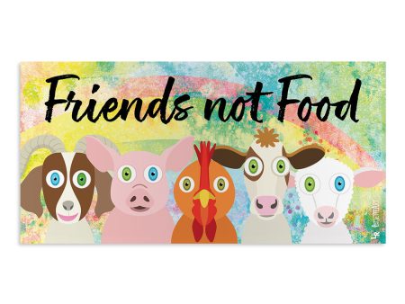 Friends Not Food  Cute Animals Vegan Vinyl Bumper Sticker Supply