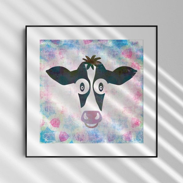 Cow Face Print  Art Print Hot on Sale