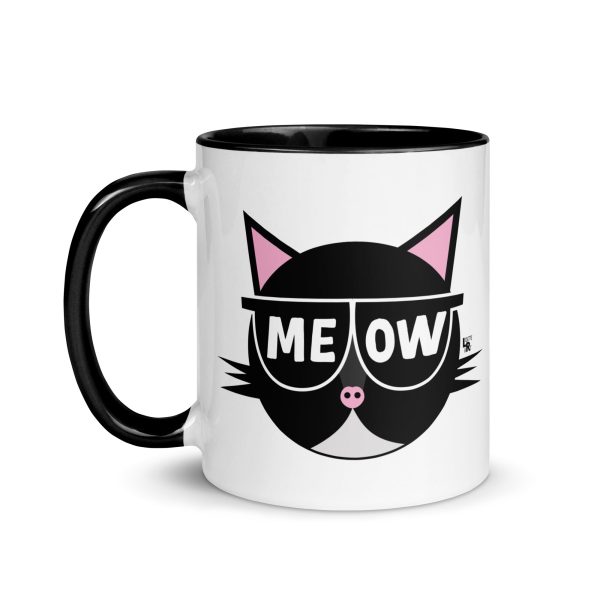 MEOW  Sunglasses Cat Coffee Mug with Color Accents For Discount