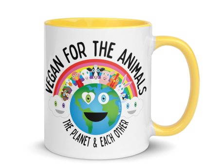 Vegan for Everything  Coffee Mug with Color Accents For Cheap