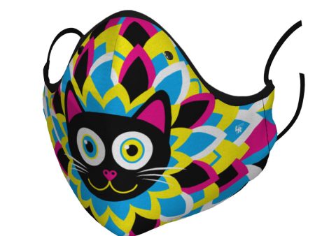 CMYKitty  Purrrfect Flower Black Cat Premium Face Mask Hot on Sale