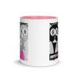 Purrrty in Pink  80 s Parody Cat Coffee Mug with Color Accents Supply