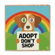 Adopt, Don t Shop  Whimsical Dog Art on Wood Block - Funky Dog Sign Supply