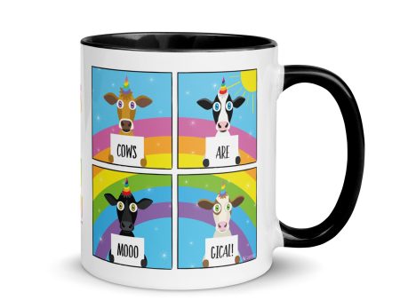 Cows are Mooogical  Coffee Mug with Color Accents Hot on Sale