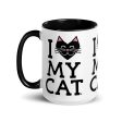 I Love My Cat  Large Coffee Mug with Color Accents For Cheap