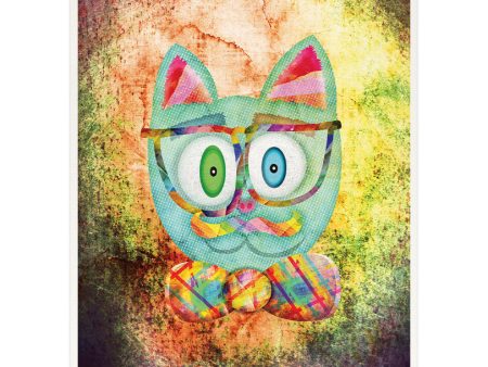 Intellecat  Funky Cat Art Print Sale