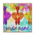 Vegan Home  Rooster Love Art on Wood Block - Heart Chicken Vegan Sign Online Hot Sale