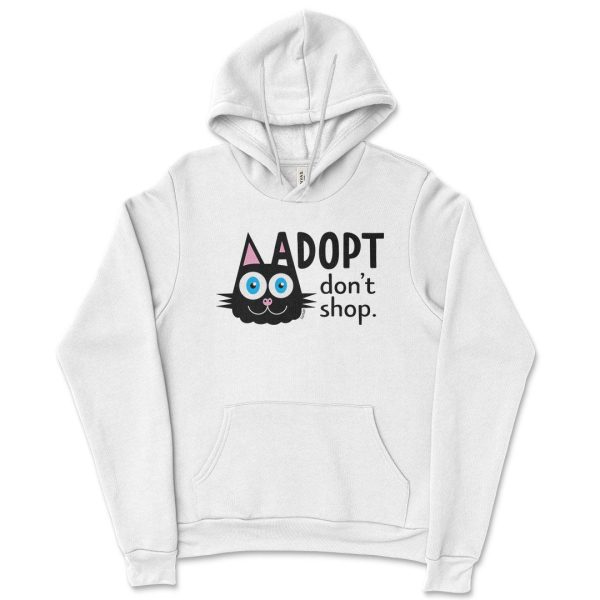 Adopt, Don t Shop.  (cat ear) Unisex Lightweight Fleece Hoodie Sweatshirt Fashion