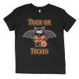 TRICK OR TREATS  Bat Cat Halloween Youth T-Shirt Online Hot Sale