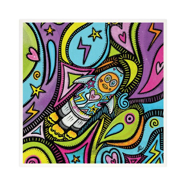 Space Rocket Friend  - Funky Art Print Supply