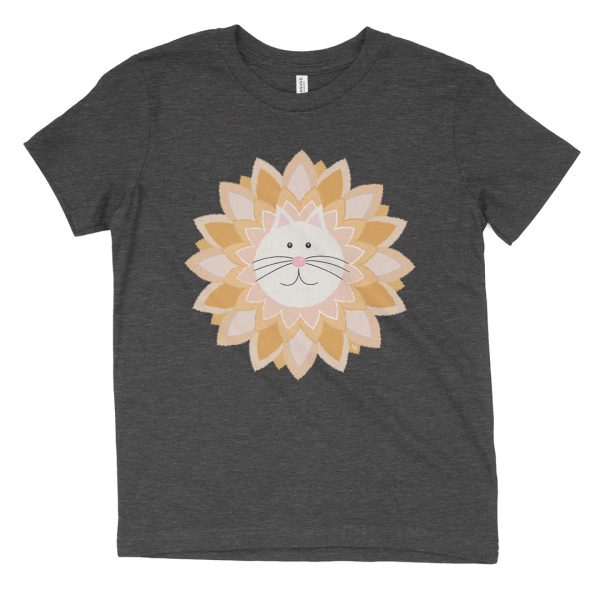 Purrrfect Flower  Kids Youth Cat T-Shirt Cheap