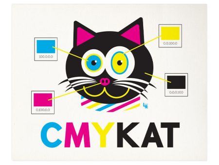 CMYKat  Funky Cat Art Print Online Sale