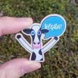 Vegan Cow  Printed Wood Happy Vegan Cheer Pin Fashion