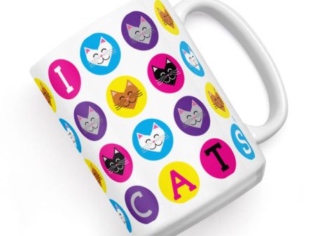 I 💜 Love 💜 Cats  Large Coffee Mug Online Sale