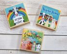 Vegan Home  Whimsical Animal Friends Art on Wood Block - Funky Vegan Sign Online