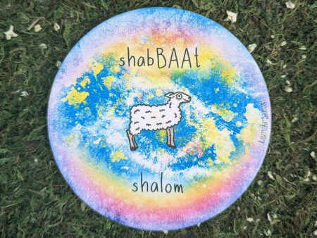 shabBAAt shalom  Shabbat Sheep Round Stone Coaster Hot on Sale