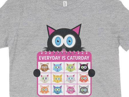 Everyday is Caturday  Kids Youth Cat T-Shirt Online now