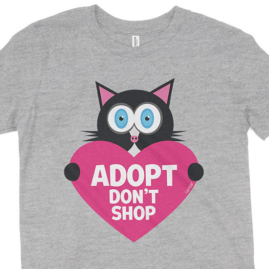 Adopt, Don t Shop.  (cat with heart) Kids Youth T-Shirt Cheap