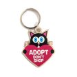 Adopt, Don t Shop.  (cat with heart) Printed Wood Black Cat Keychain Supply