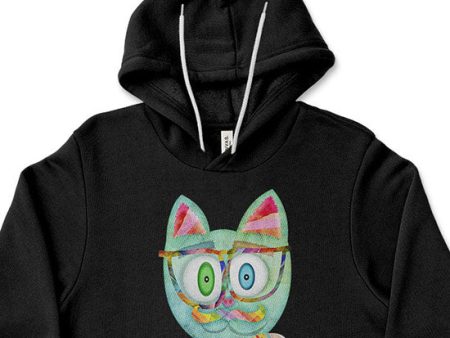 Intellecat  Unisex Lightweight Fleece Funky Cat Hoodie Sweatshirt Fashion