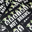 Grains not Brains  Zombie Animals Vegan Vinyl Bumper Sticker Discount