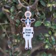 Drink Plant Milk  Printed Wood Vegan Cow Keychain For Sale