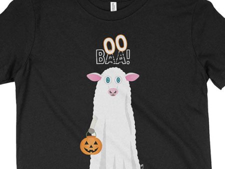 Trick or Treat  BAA BOO Sheep in Ghost Costume Halloween Youth T-Shirt Online