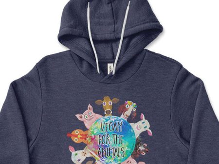 Vegan for the Animals  Unisex Lightweight Fleece Hoodie Sweatshirt For Cheap