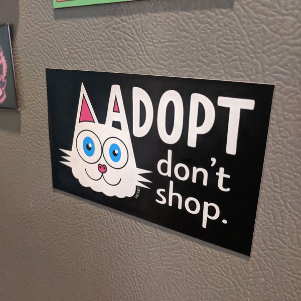 Adopt, Don t Shop.  (cat ear) Car Magnet, Kitty Fridge Magnet For Discount