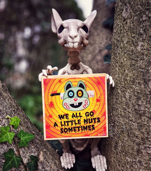 We All Go a Little Nuts Sometimes  Monster Squirrel Art on Wood Block - Funny Home Sign Discount