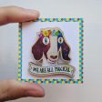 Sweet Goat with Flower Crown - We Are All Magical  Printed Wood Pin Fashion