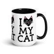 I Love My Cat  Large Coffee Mug with Color Accents For Cheap