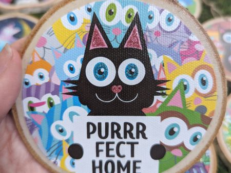 Purrrfect Home Black Cat Ornament - Glitter Large Wood Holiday Ornaments Online