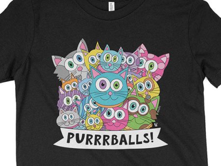 Purrrballs!  Kids Youth Cat T-Shirt For Sale