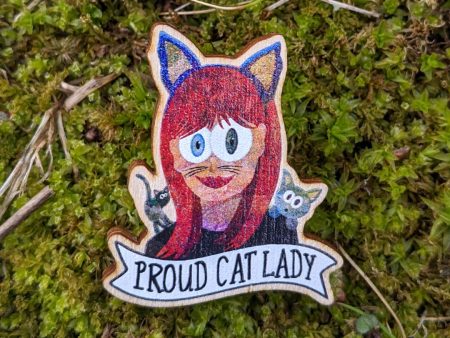 Proud Cat Lady  Printed Wood Pin Online Hot Sale