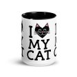 I Love My Cat  Large Coffee Mug with Color Accents For Cheap