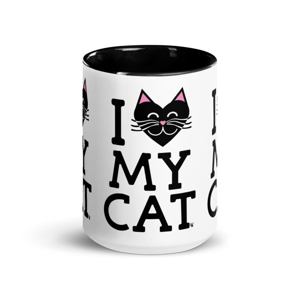 I Love My Cat  Large Coffee Mug with Color Accents For Cheap