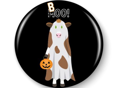 Trick or Treat  Ghost Cow and Sheep Halloween Pinback Button For Cheap