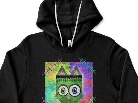 Frankenkitty  Unisex Lightweight Fleece Frankenstein Monster Cat Hoodie Sweatshirt Sale