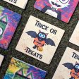 TRICK OR TREATS  Bat Cat Halloween Square Stone Coaster Online now