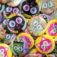 CMYKat - Magenta Cat  1.25” Round Pinback Button Fashion