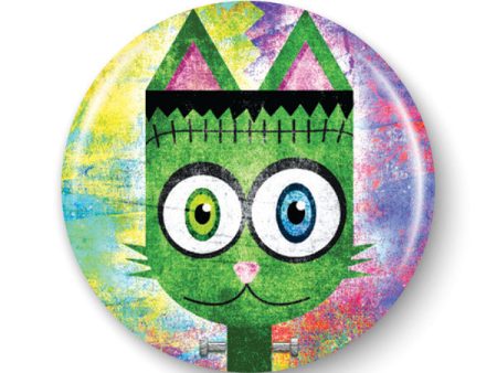 Frankenkitty  1.25” Round Frankenstein Monster Cat Pinback Button Online Hot Sale