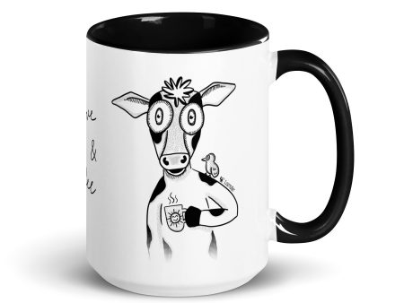 COWfee  Coffee & Cows Large Mug with Color Accents Sale