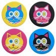 CMYKat  4 Color Cats Round Coaster Set For Sale