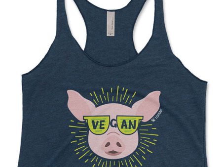 Vegan Sunglasses  Cool Pig - Tri-blend Racerback Tank Supply