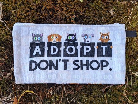 Adopt, Don t Shop.  Small Zipper Pouch - Cat and Dog Pencil Case - Makeup Bag For Cheap