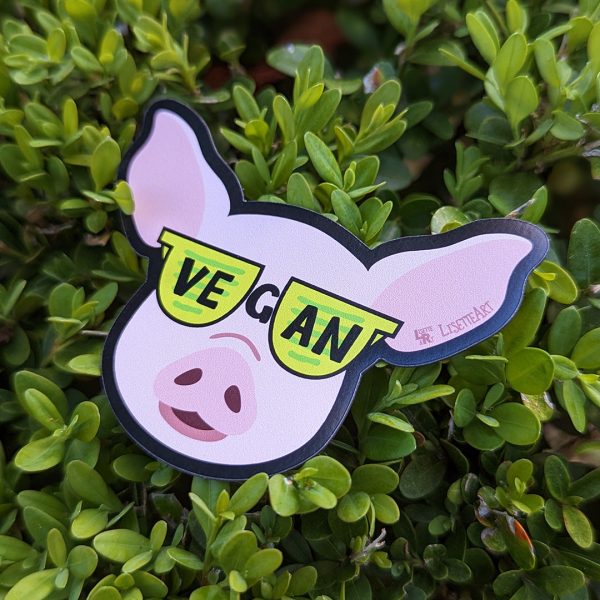 Vegan Sunglasses  Cool Pig Car Magnet, Fridge Magnet Supply