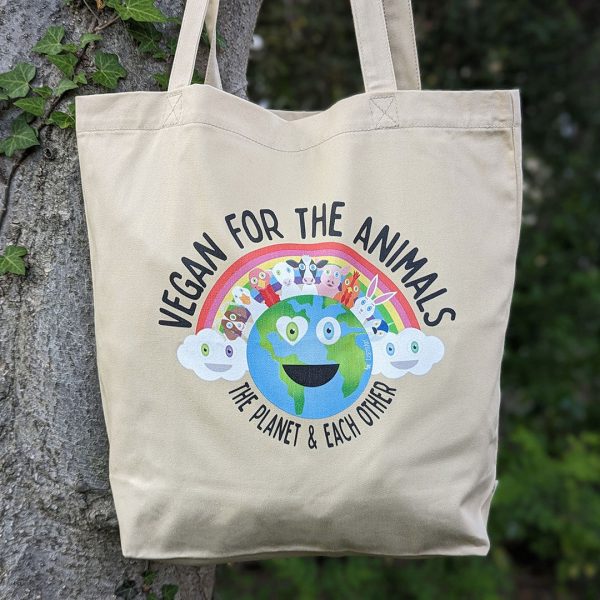 Vegan for Everything  Organic Cotton Tote Bag For Cheap