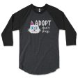 SALE  Adopt, Don t Shop.  (cat ear) Unisex Raglan Shirt Discount