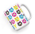 CMYKat  Pattern Large Cat Coffee Mug Fashion